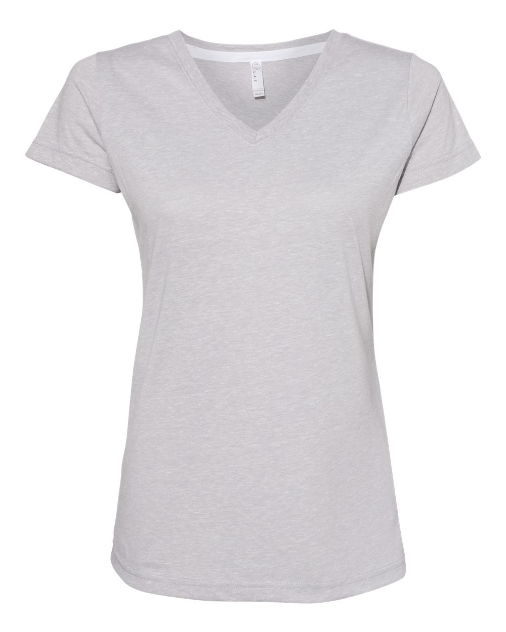 Women's Harborside Mélange V-Neck Tee - Front - B01838093 - Grey Melange