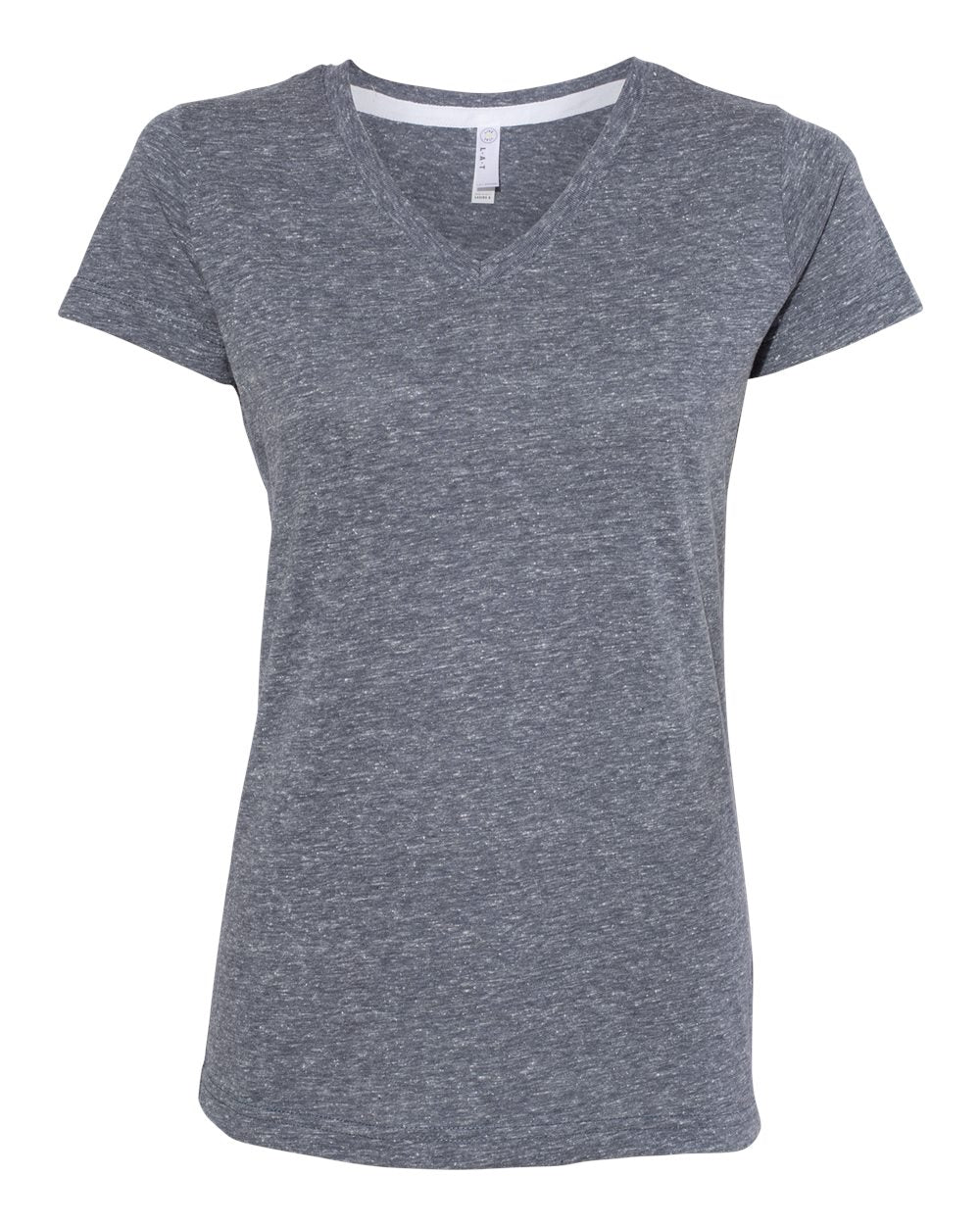 Women's Harborside Mélange V-Neck Tee - Front - B01838753 - Navy Melange