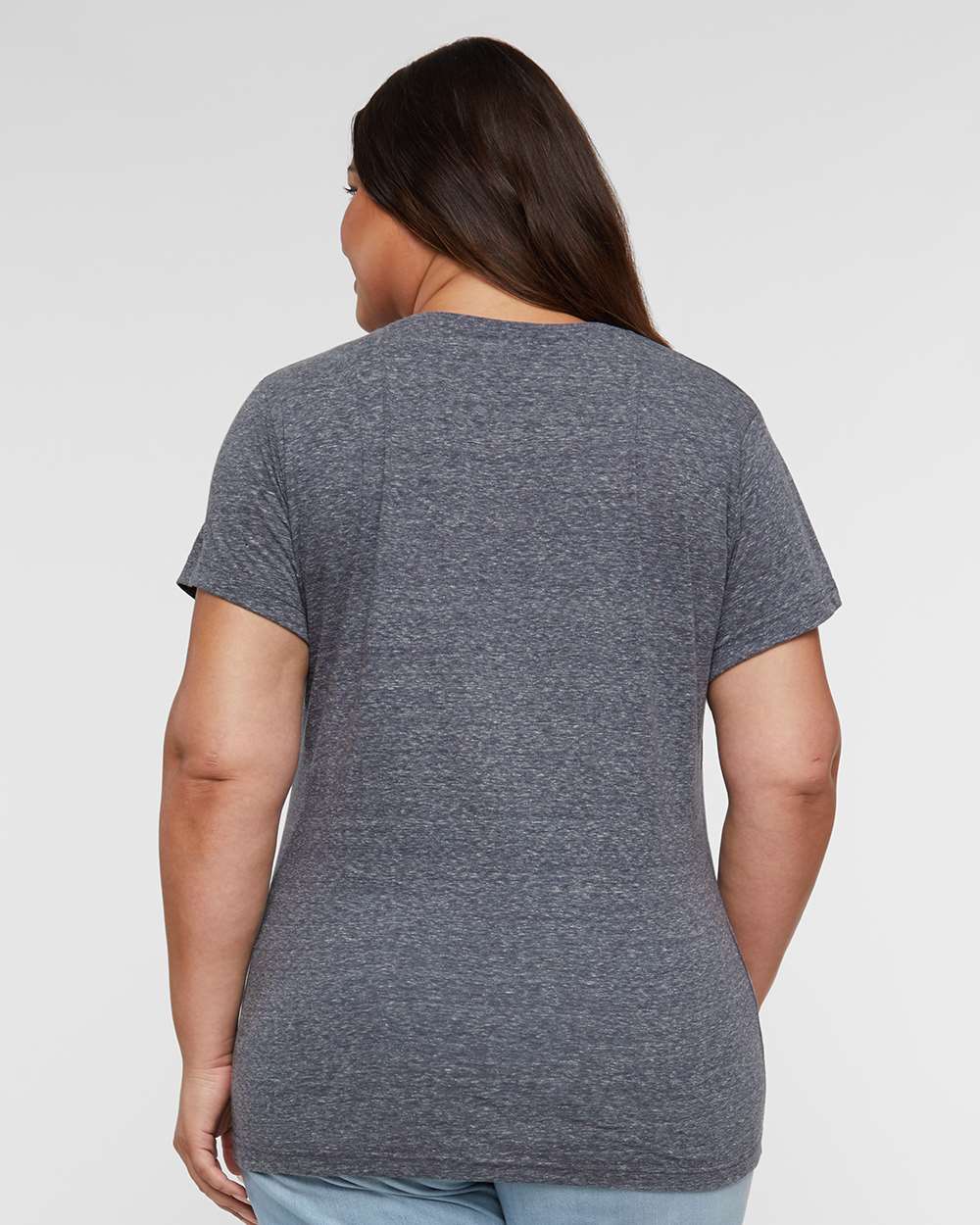 Women's Harborside Mélange V-Neck Tee - OnModelBack - B01838753 - Navy Melange