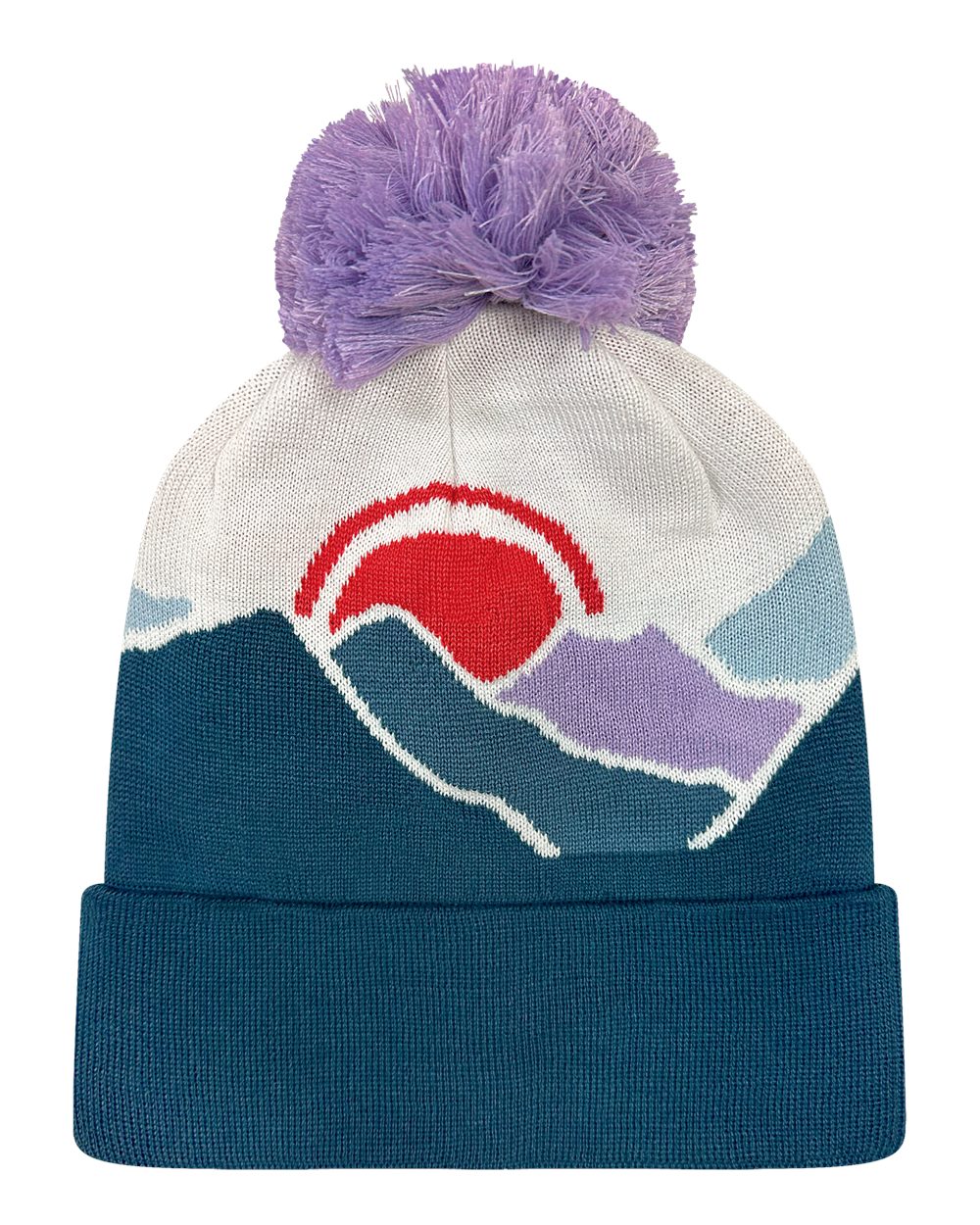 Grand Recycled Beanie - Front - B36295670 - Mountain Sunset/ Purple