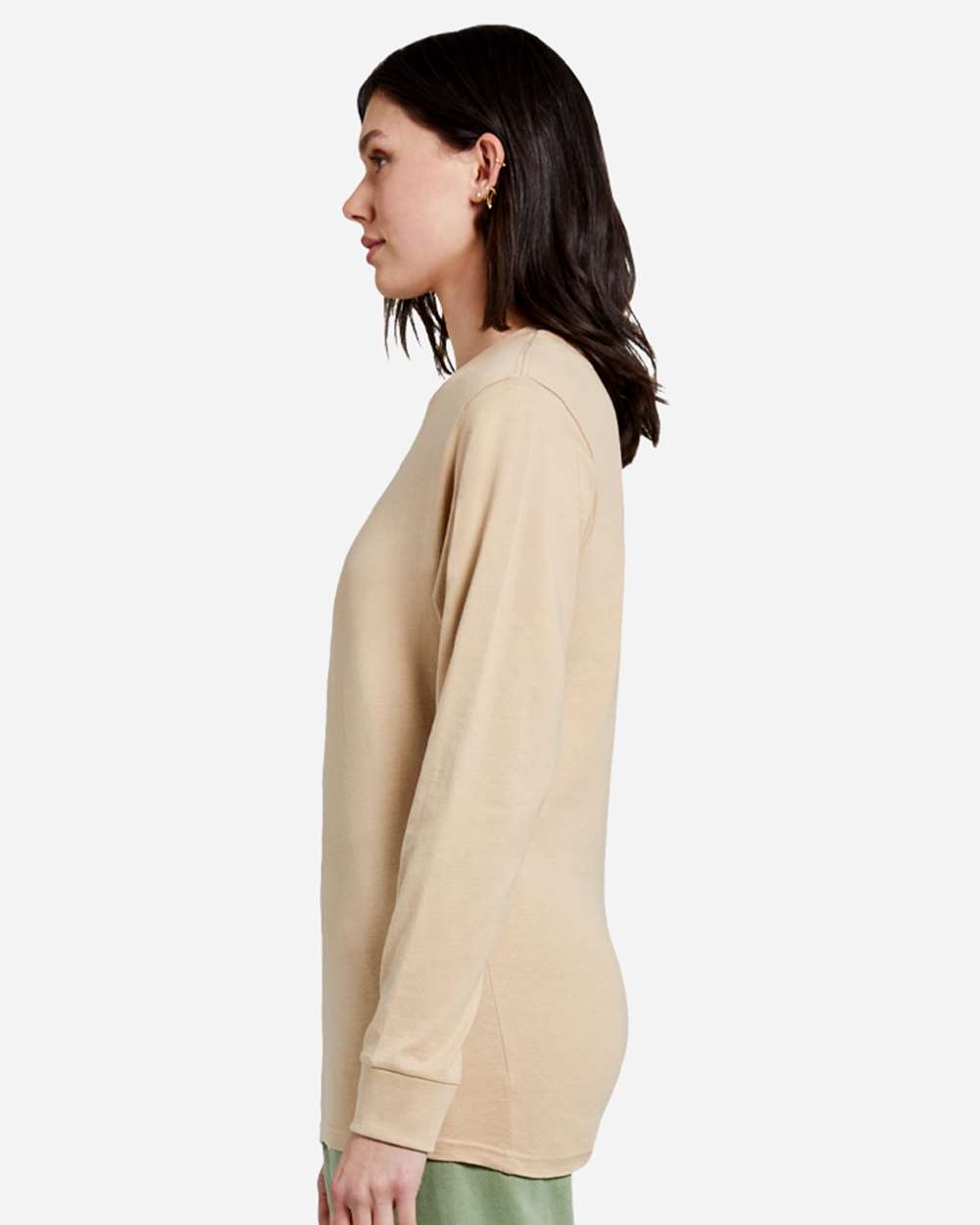 Heavyweight Long Sleeve T-Shirt - OnModelSide - B493C9102 - Mushroom