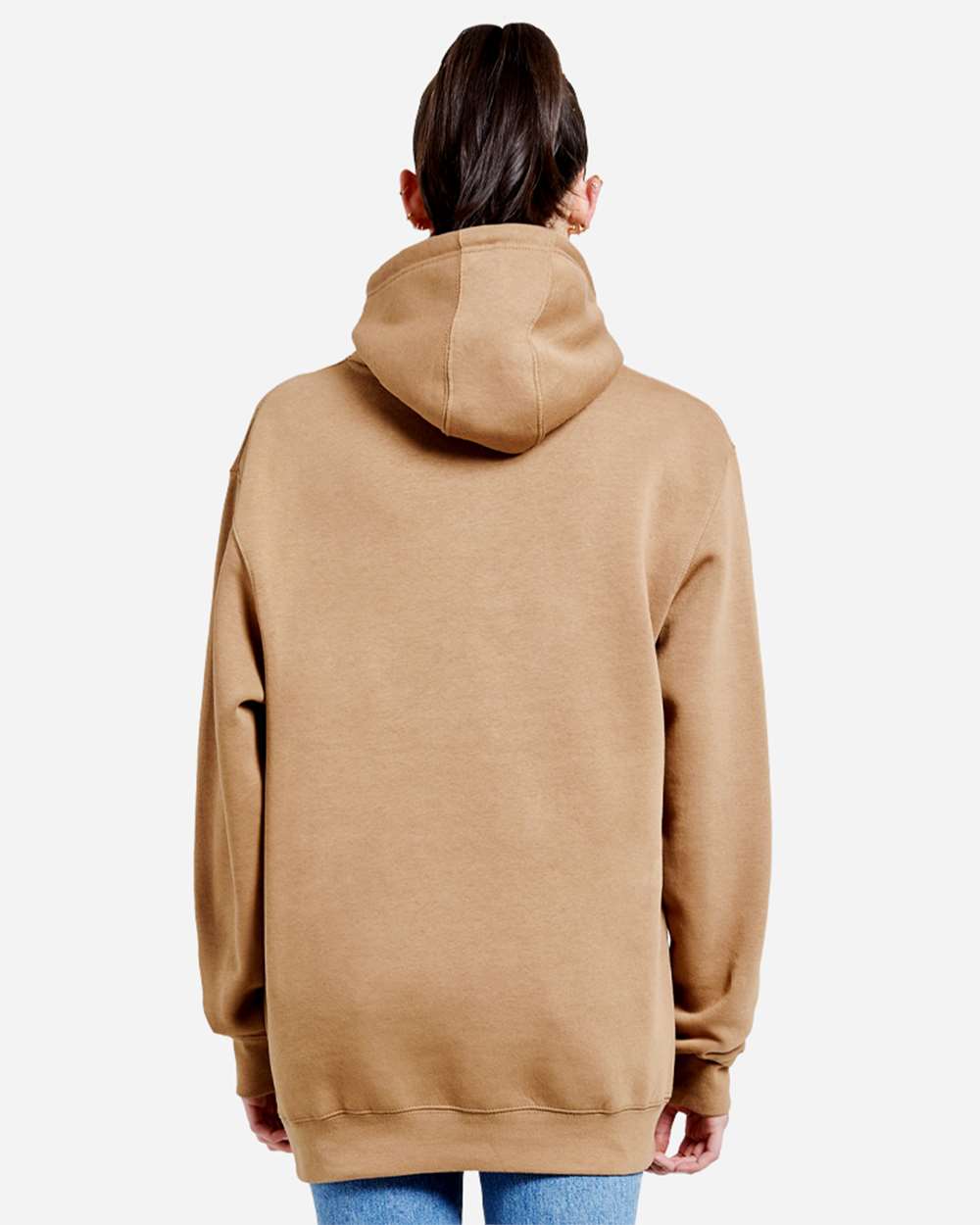 Unisex Heavyweight Pullover Hooded Sweatshirt - OnModelBack - B500C9052 - Toasted Coconut