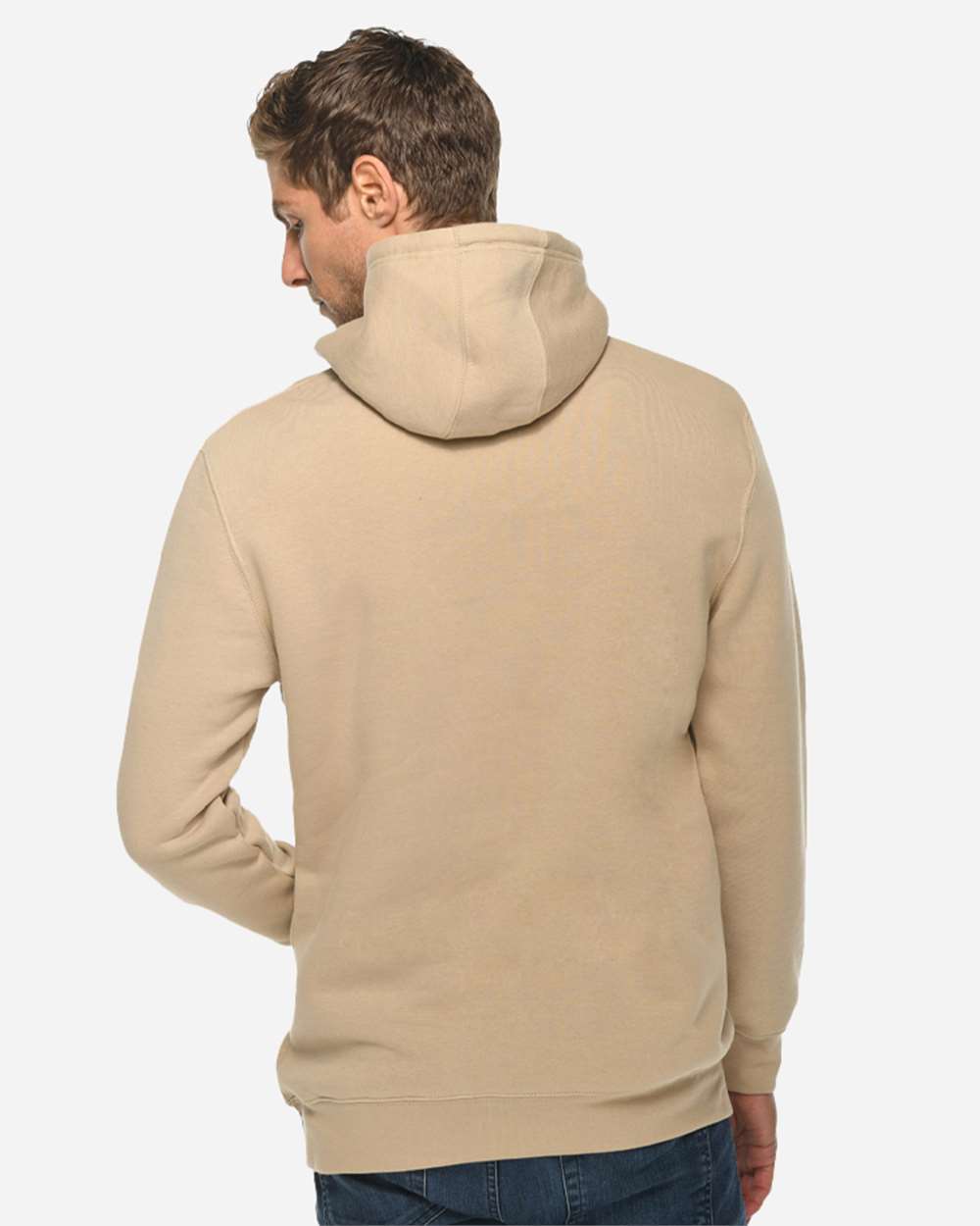 Unisex Heavyweight Pullover Hooded Sweatshirt - OnModelBack - B500C9102 - Mushroom