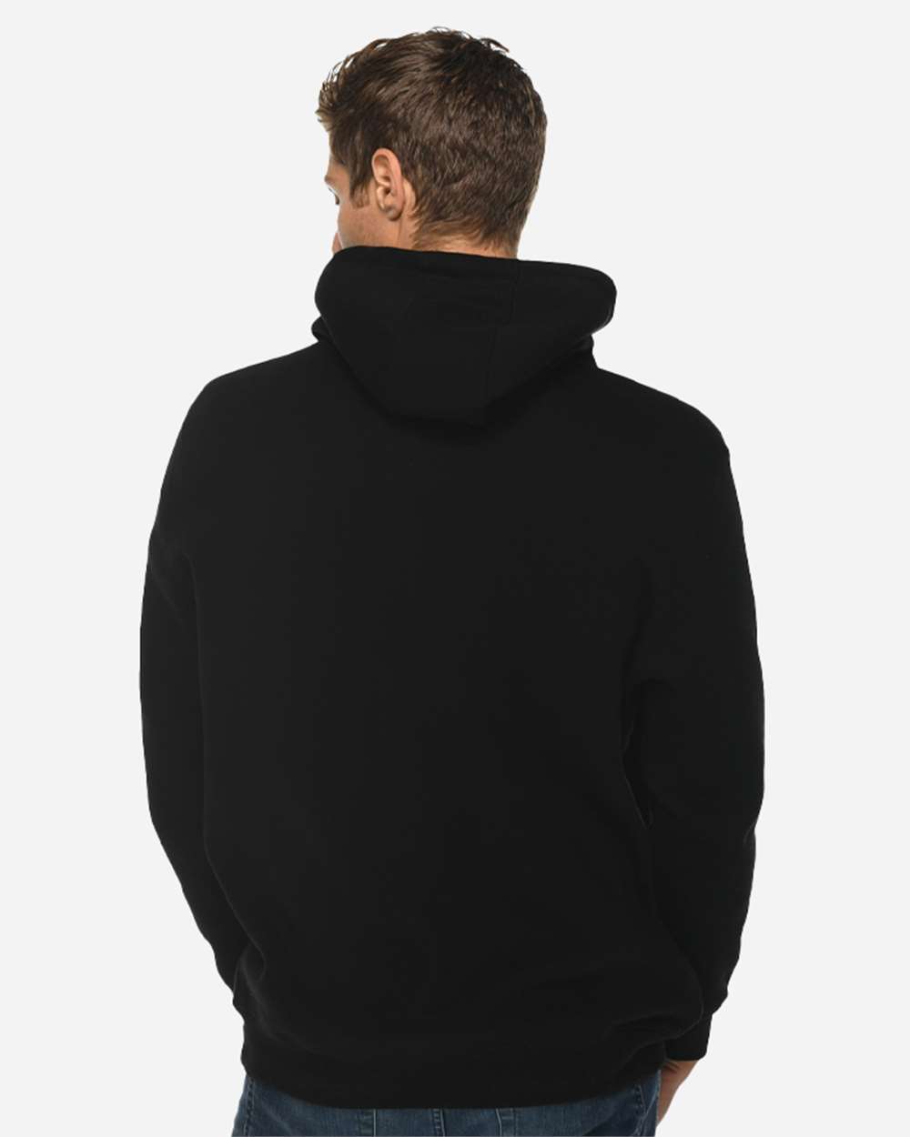 Unisex Heavyweight Pullover Hooded Sweatshirt - OnModelBack - B500C9502 - Black
