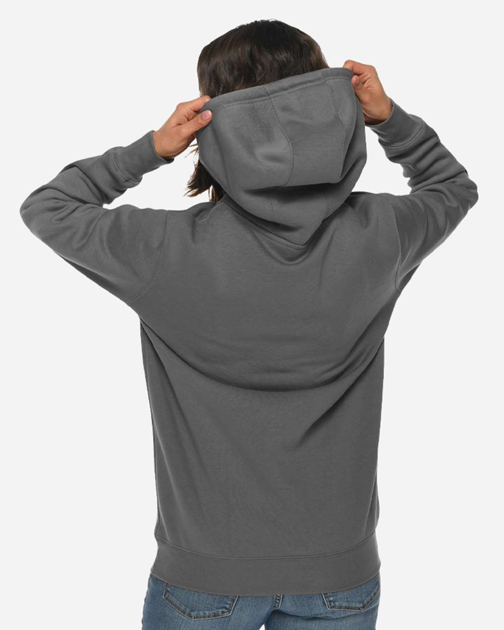 Unisex Heavyweight Pullover Hooded Sweatshirt - OnModelBack - B500C9592 - Storm