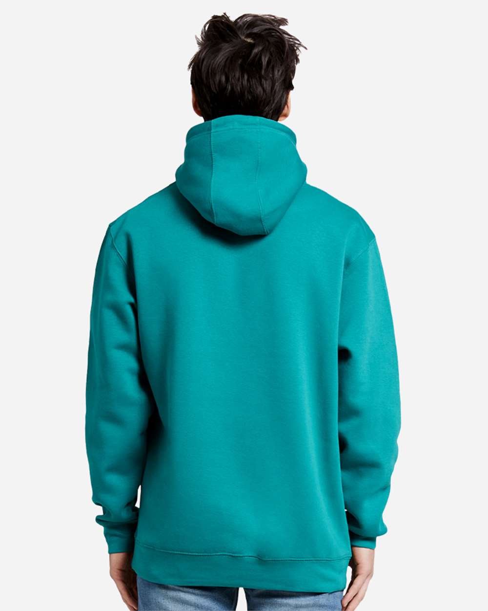Unisex Heavyweight Pullover Hooded Sweatshirt - OnModelBack - B500C9722 - Teal