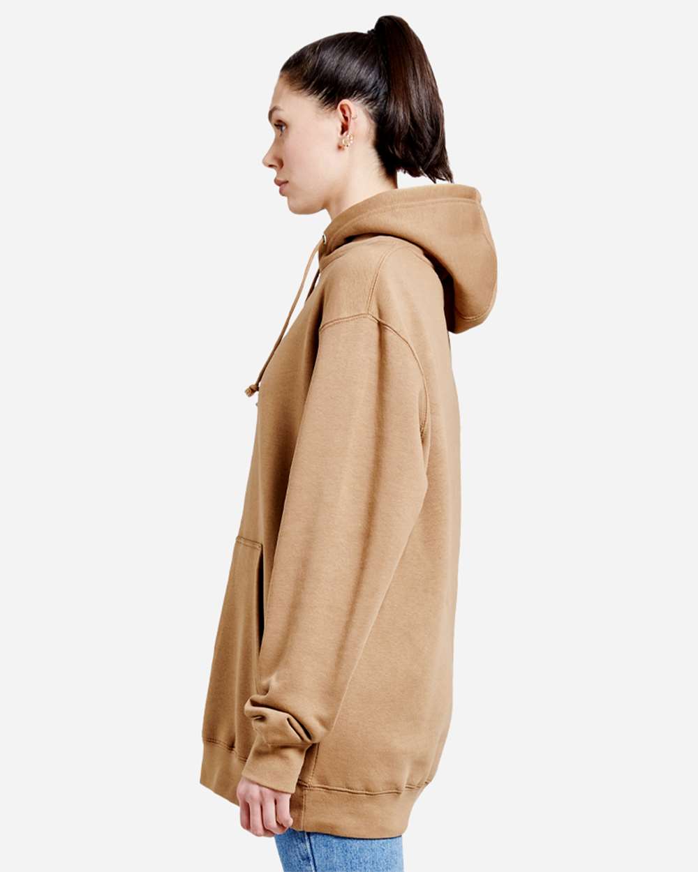 Unisex Heavyweight Pullover Hooded Sweatshirt - OnModelSide - B500C9052 - Toasted Coconut