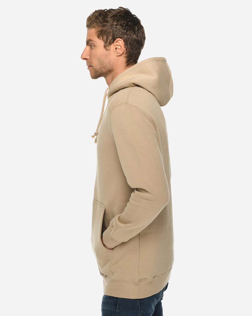 Unisex Heavyweight Pullover Hooded Sweatshirt - OnModelSide - B500C9102 - Mushroom