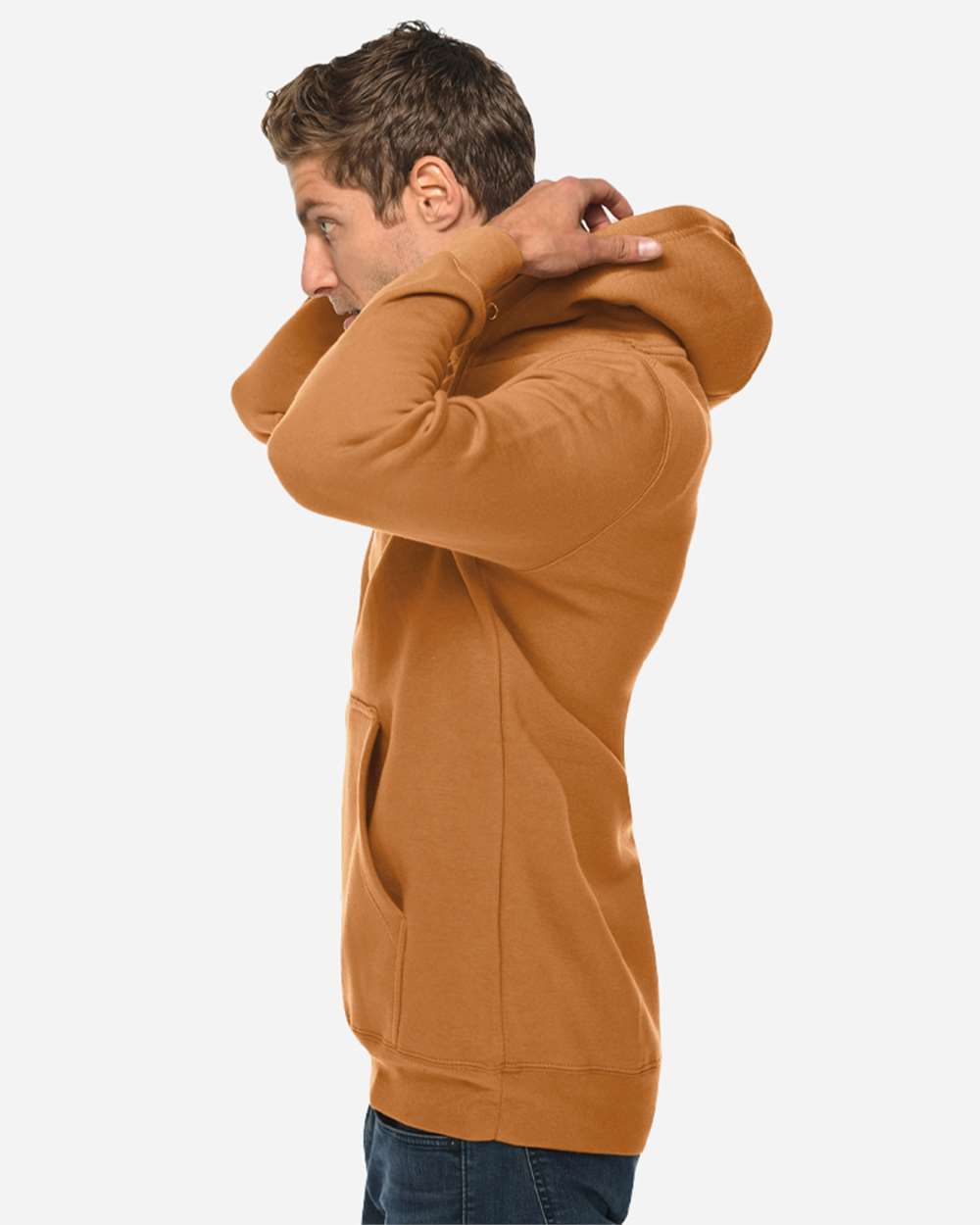 Unisex Heavyweight Pullover Hooded Sweatshirt - OnModelSide - B500C9602 - Meerkat