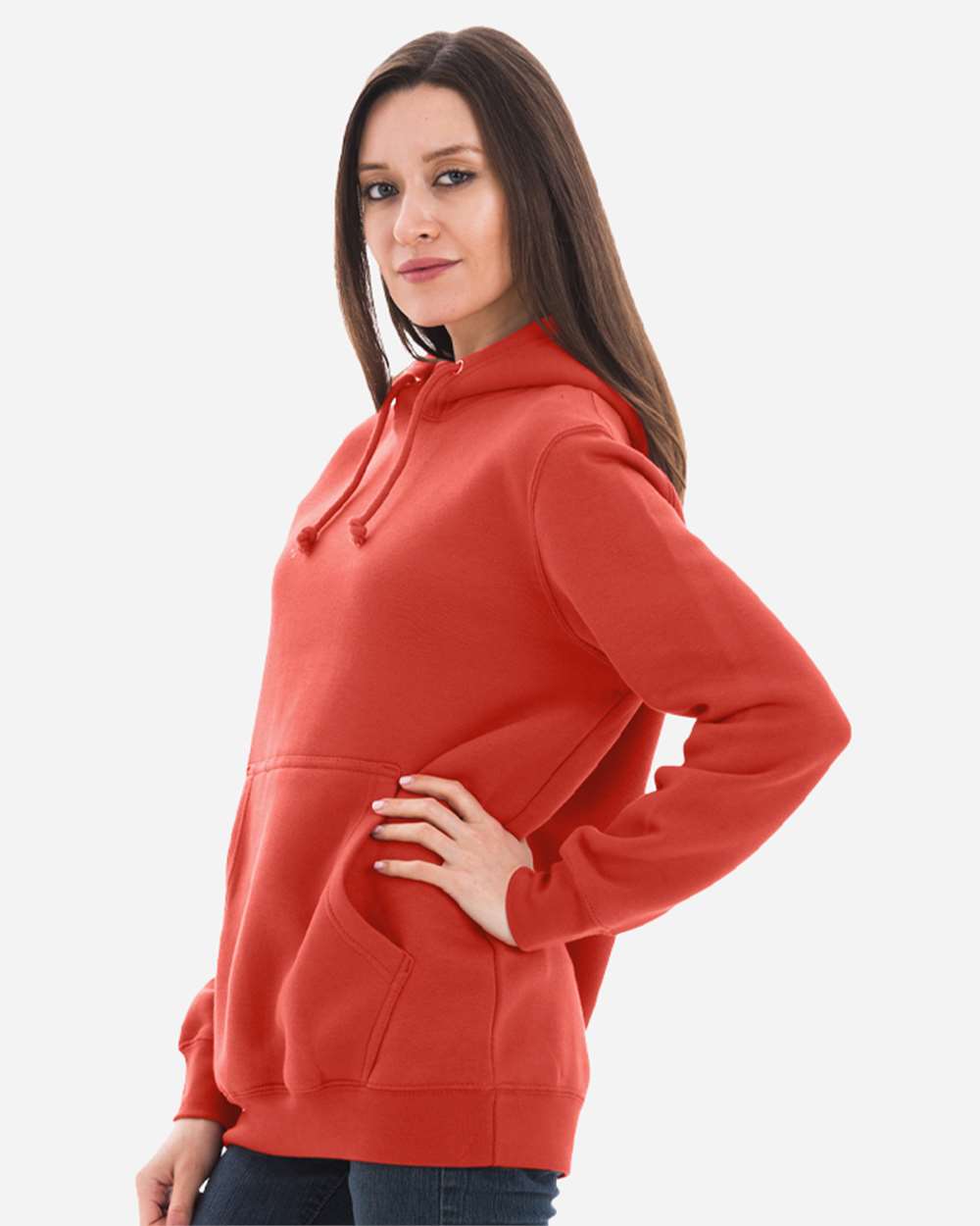 Unisex Heavyweight Pullover Hooded Sweatshirt - OnModelSide - B500C9662 - Paprika