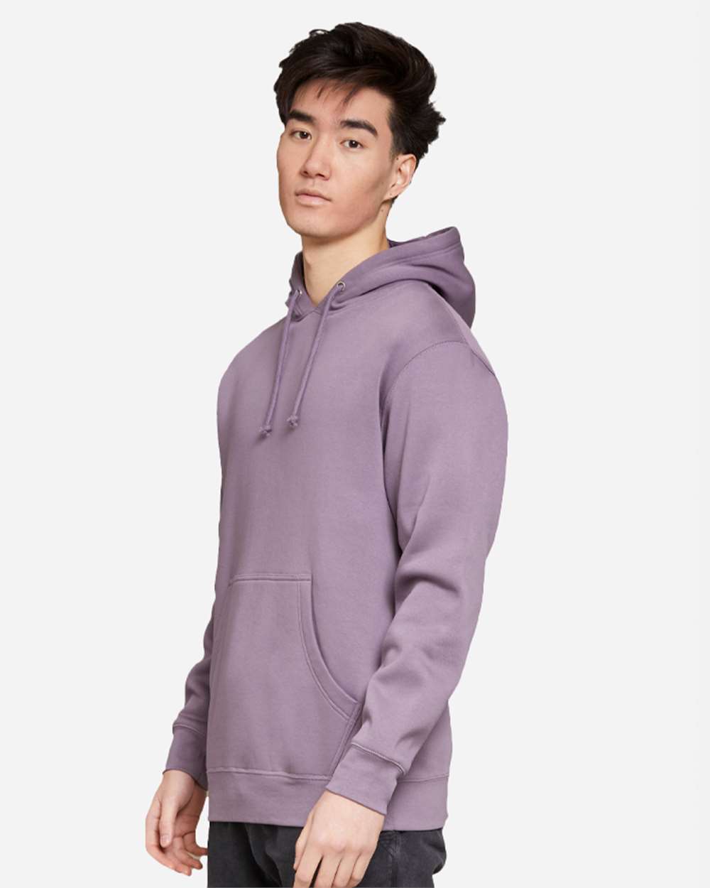 Unisex Heavyweight Pullover Hooded Sweatshirt - OnModelSide - B500C9672 - Lavender