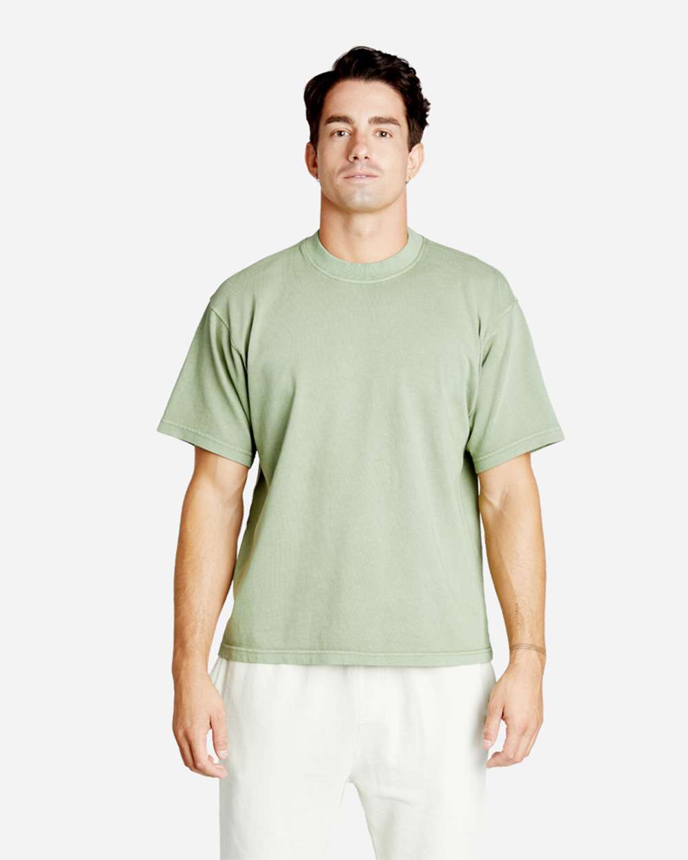 Urban Heavyweight T-Shirt - OnModelFront - B497C9542 - Oil Green