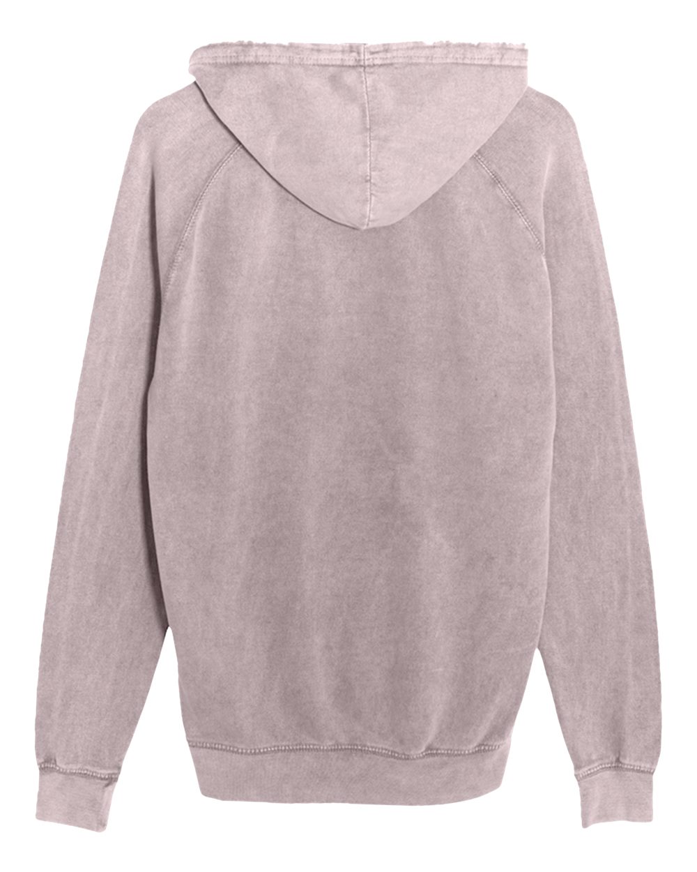 Unisex Vintage Raglan Hooded Sweatshirt - Back - B502C9092 - Vintage Zinc