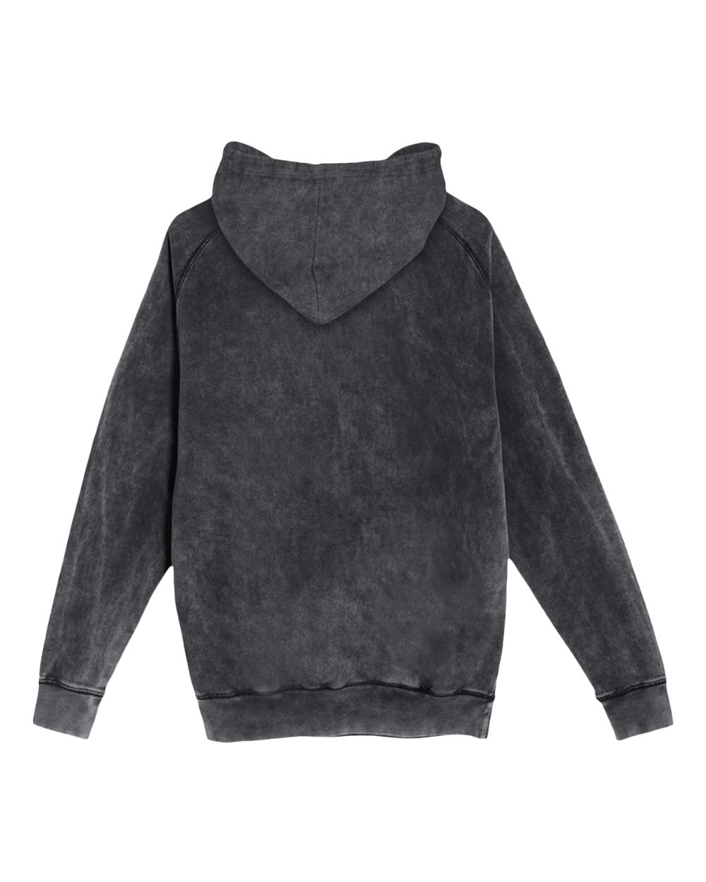 Unisex Vintage Raglan Hooded Sweatshirt - Back - B502C9102 - Vintage Black