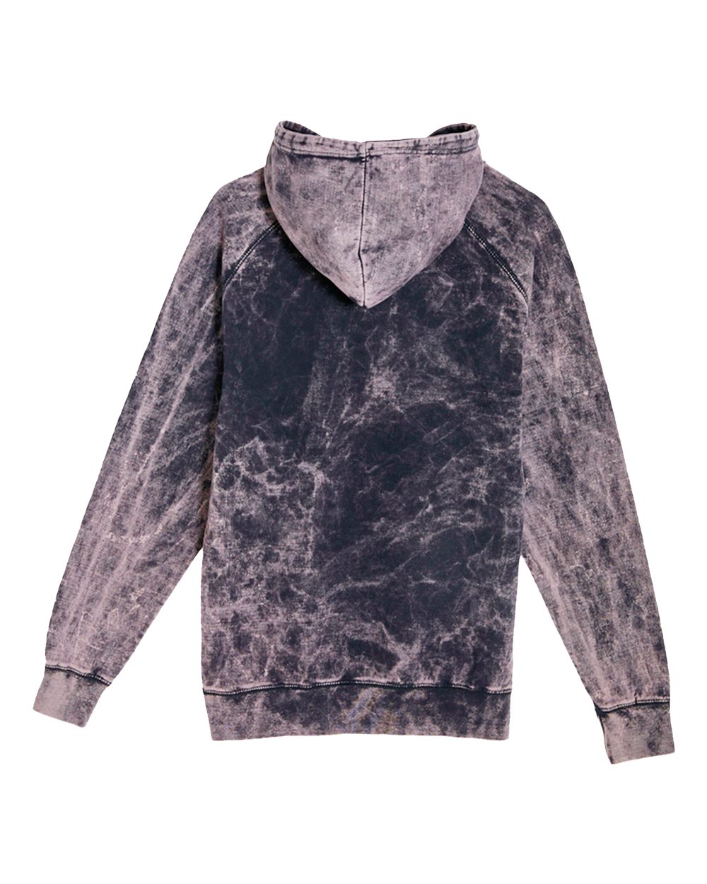 Unisex Vintage Raglan Hooded Sweatshirt - Back - B502C9502 - Cloud Black