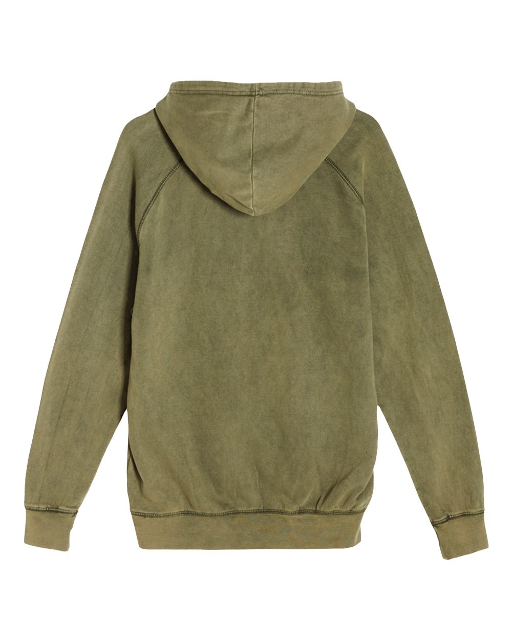 Unisex Vintage Raglan Hooded Sweatshirt - Back - B502C9542 - Vintage Olive