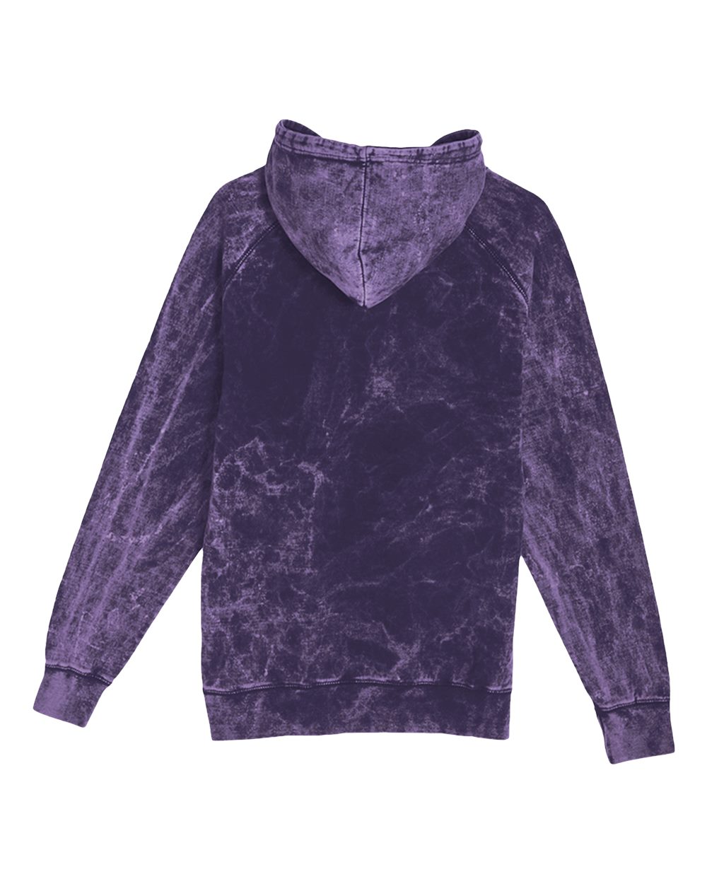 Unisex Vintage Raglan Hooded Sweatshirt - Back - B502C9672 - Cloud Purple