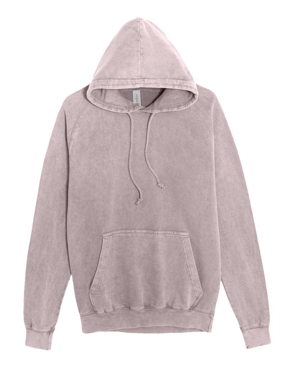Unisex Vintage Raglan Hooded Sweatshirt - Front - B502C9092 - Vintage Zinc