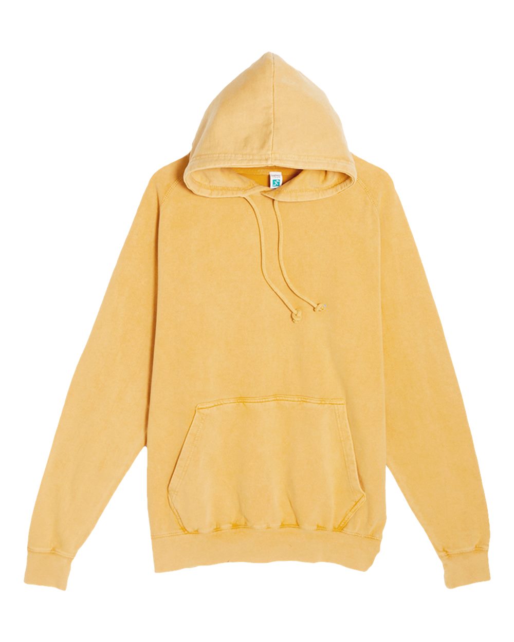 Unisex Vintage Raglan Hooded Sweatshirt - Front - B502C9122 - Vintage Mustard
