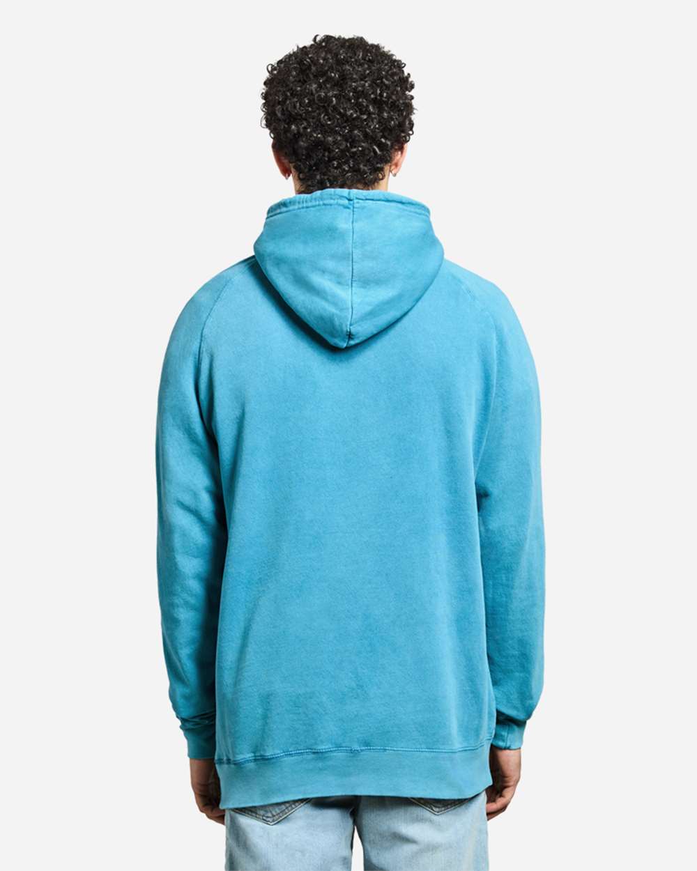 Unisex Vintage Raglan Hooded Sweatshirt - OnModelBack - B502C9252 - Vintage Lake