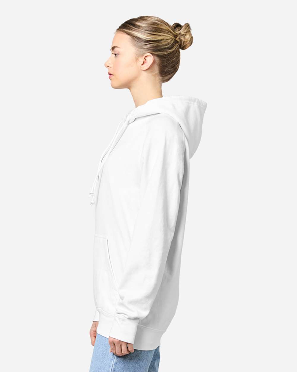 Unisex Vintage Raglan Hooded Sweatshirt - OnModelSide - B502C9002 - Vintage White