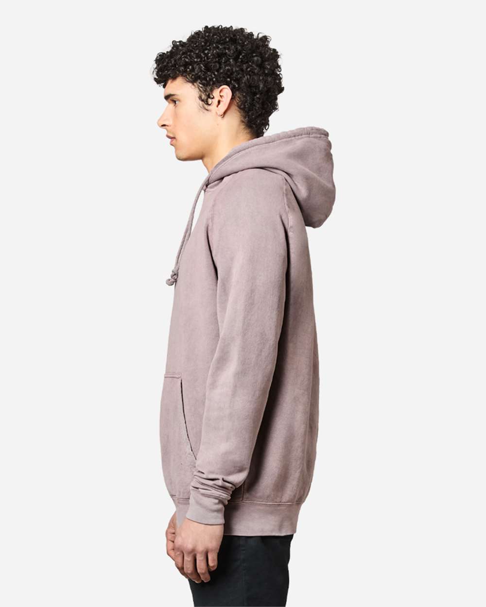 Unisex Vintage Raglan Hooded Sweatshirt - OnModelSide - B502C9092 - Vintage Zinc