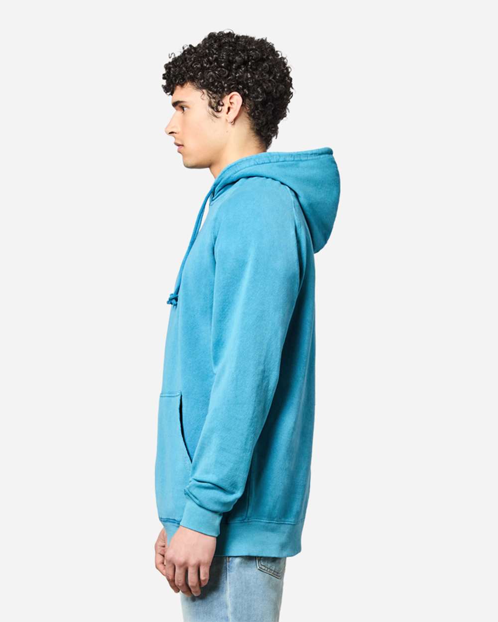 Unisex Vintage Raglan Hooded Sweatshirt - OnModelSide - B502C9252 - Vintage Lake