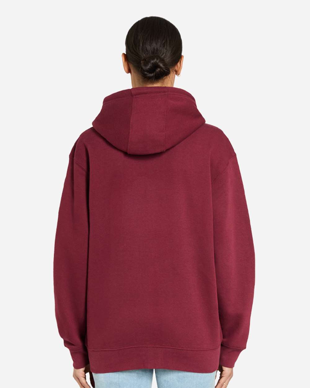 Unisex Premium Full-Zip Hooded Sweatshirt - OnModelBack - B488C9532 - Burgundy