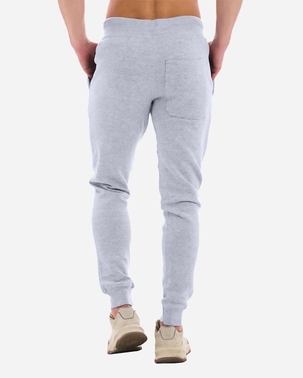 Unisex Premium Jogger Pants - OnModelBack - B503C9092 - Heather Grey