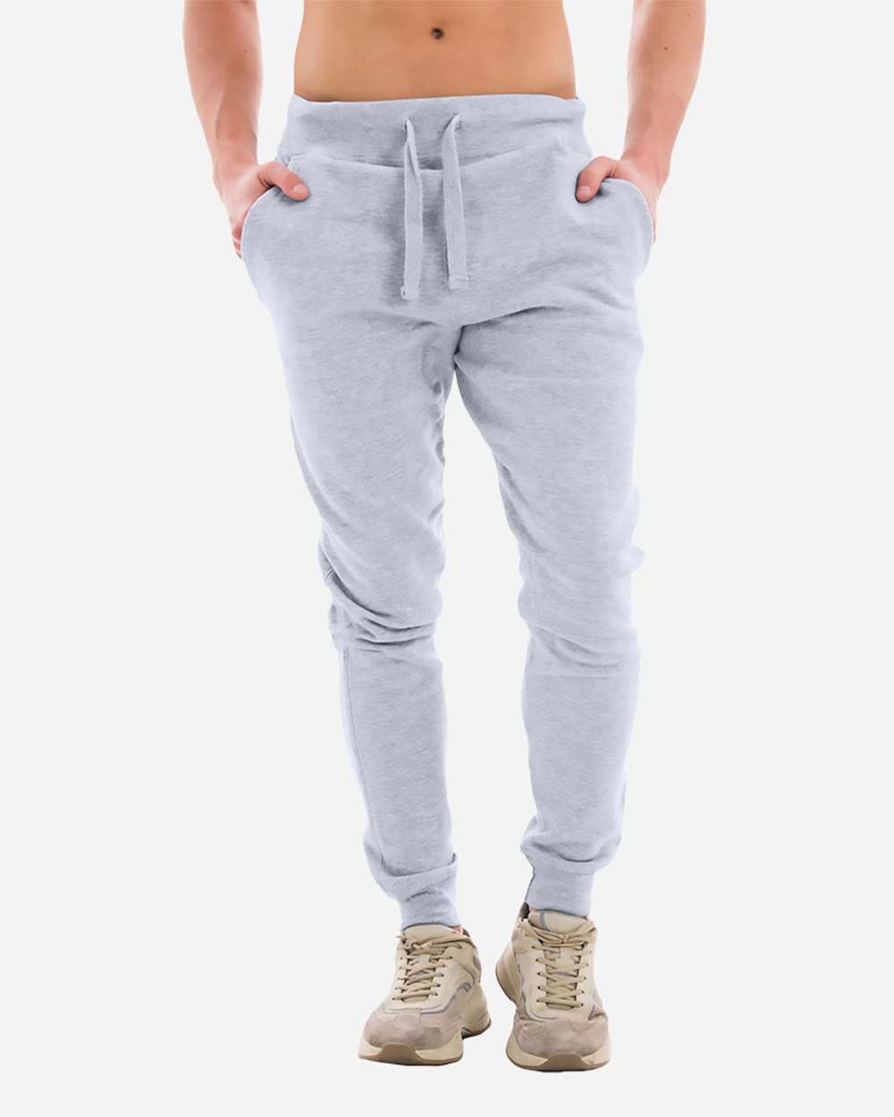 Unisex Premium Jogger Pants - OnModelFront - B503C9092 - Heather Grey