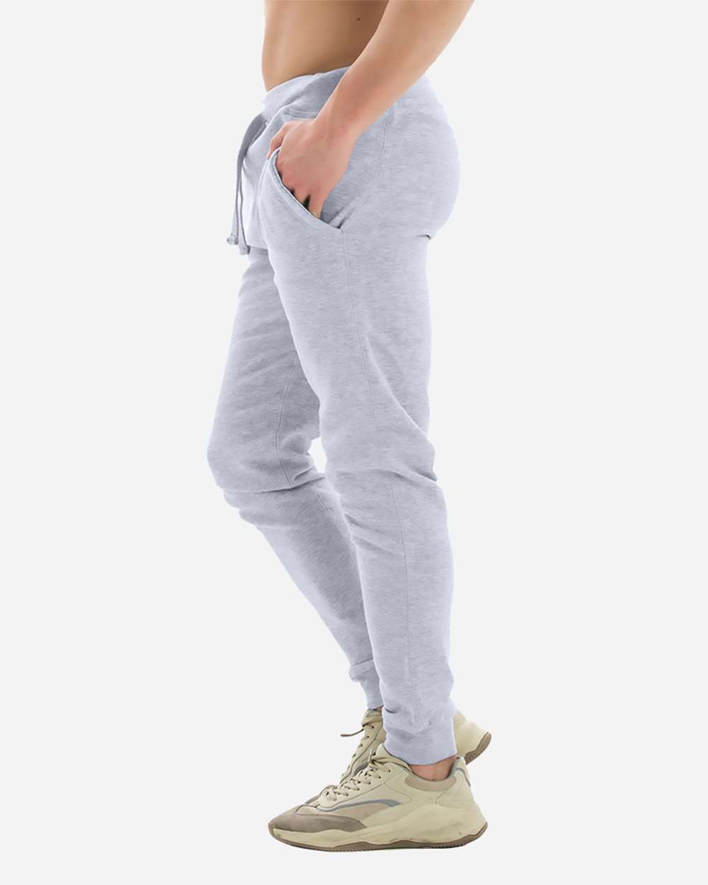 Unisex Premium Jogger Pants - OnModelSide - B503C9092 - Heather Grey