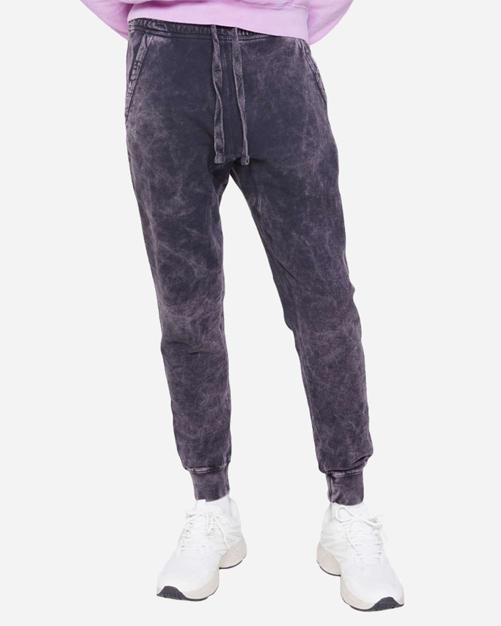 Unisex Vintage Joggers - OnModelFront - B504C9502 - Cloud Black