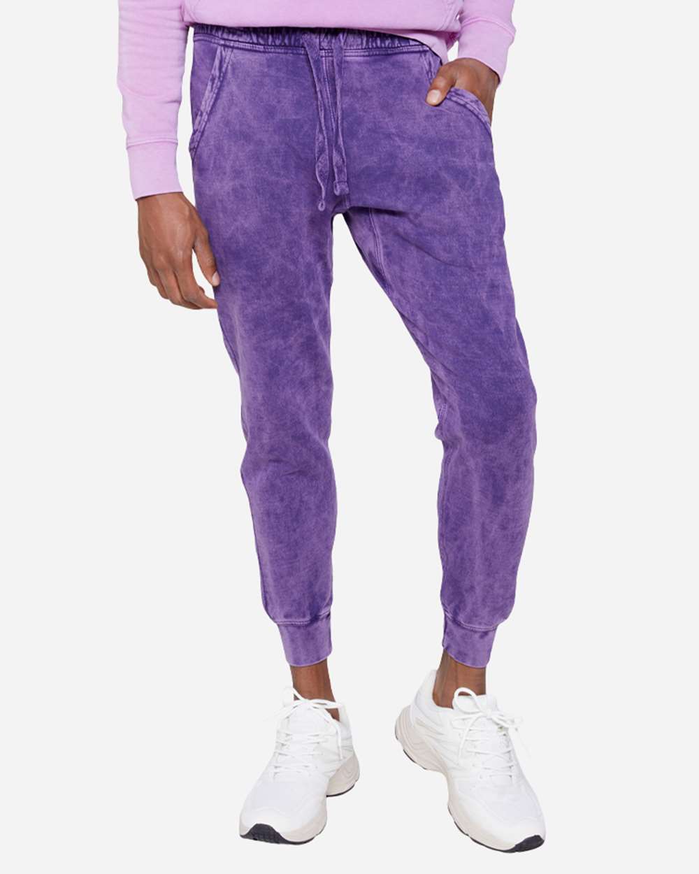Unisex Vintage Joggers - OnModelFront - B504C9672 - Cloud Purple