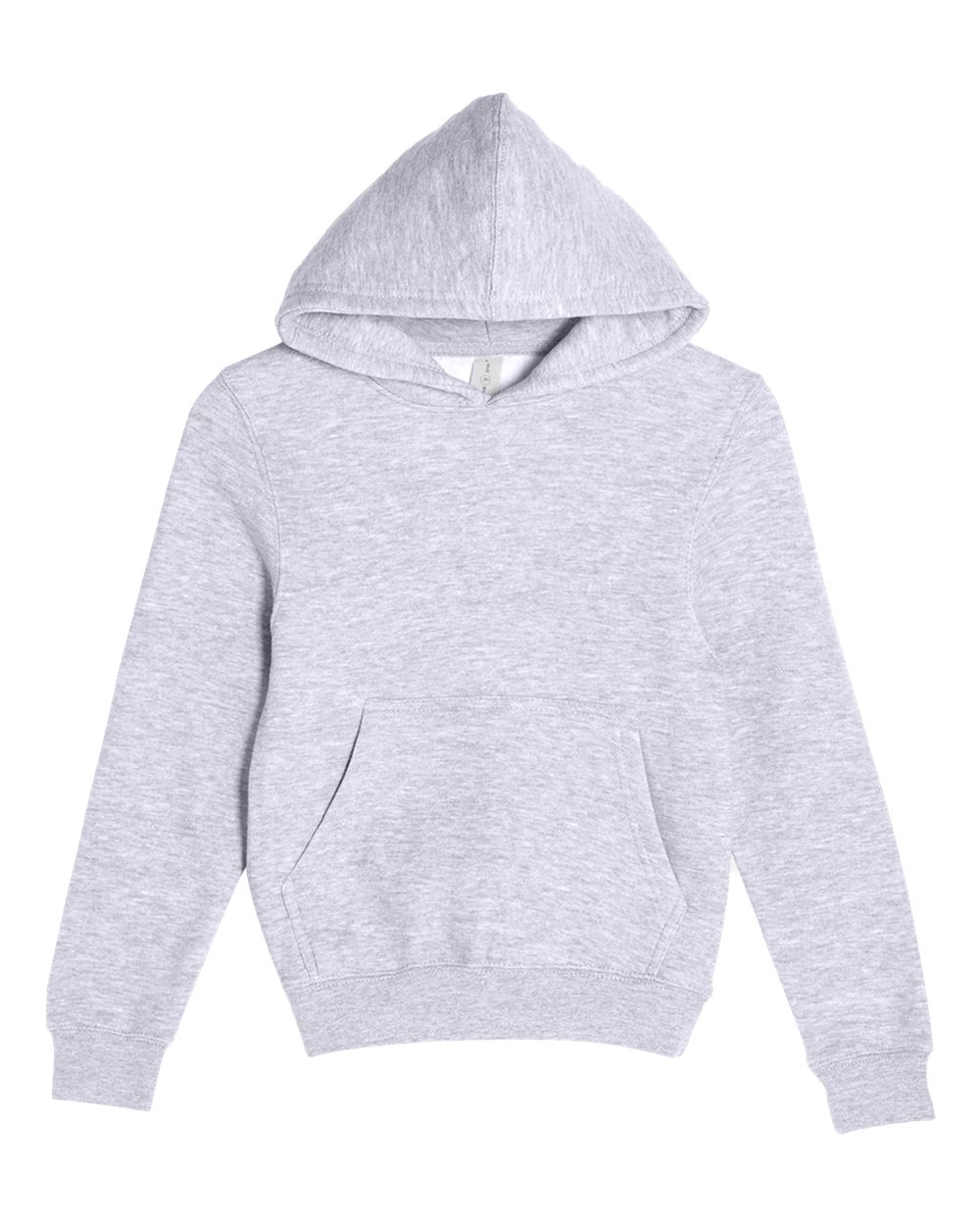 Youth Premium Pullover Hooded Sweatshirt - Front - B490C9092 - Heather Grey