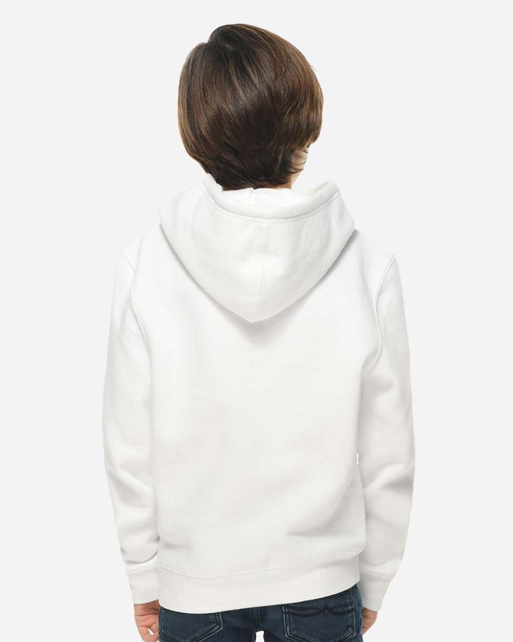 Youth Premium Pullover Hooded Sweatshirt - OnModelBack - B490C9002 - White