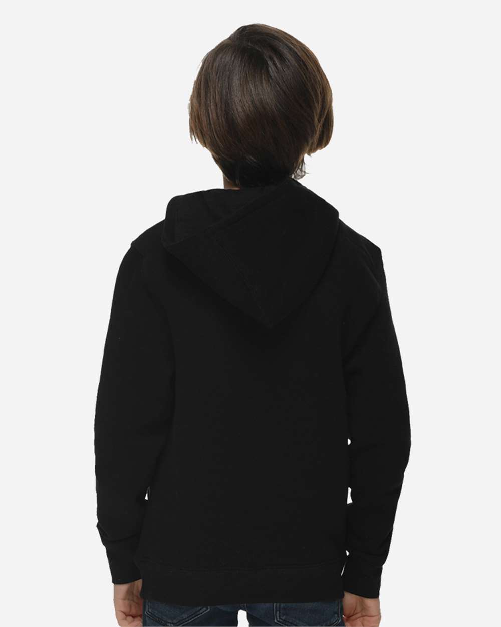 Youth Premium Pullover Hooded Sweatshirt - OnModelBack - B490C9502 - Black