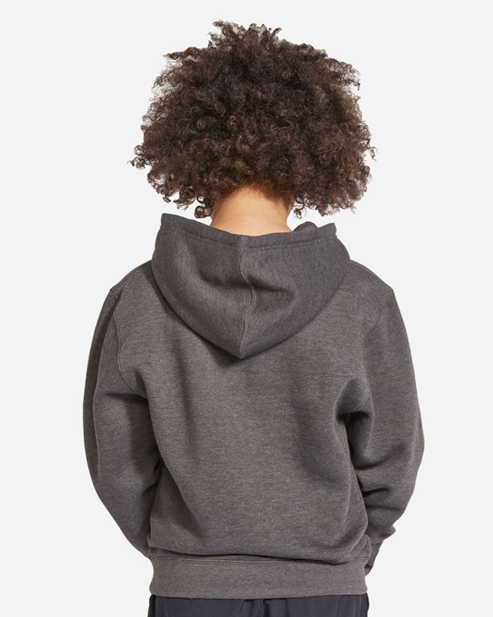 Youth Premium Pullover Hooded Sweatshirt - OnModelBack - B490C9592 - Charcoal Heather