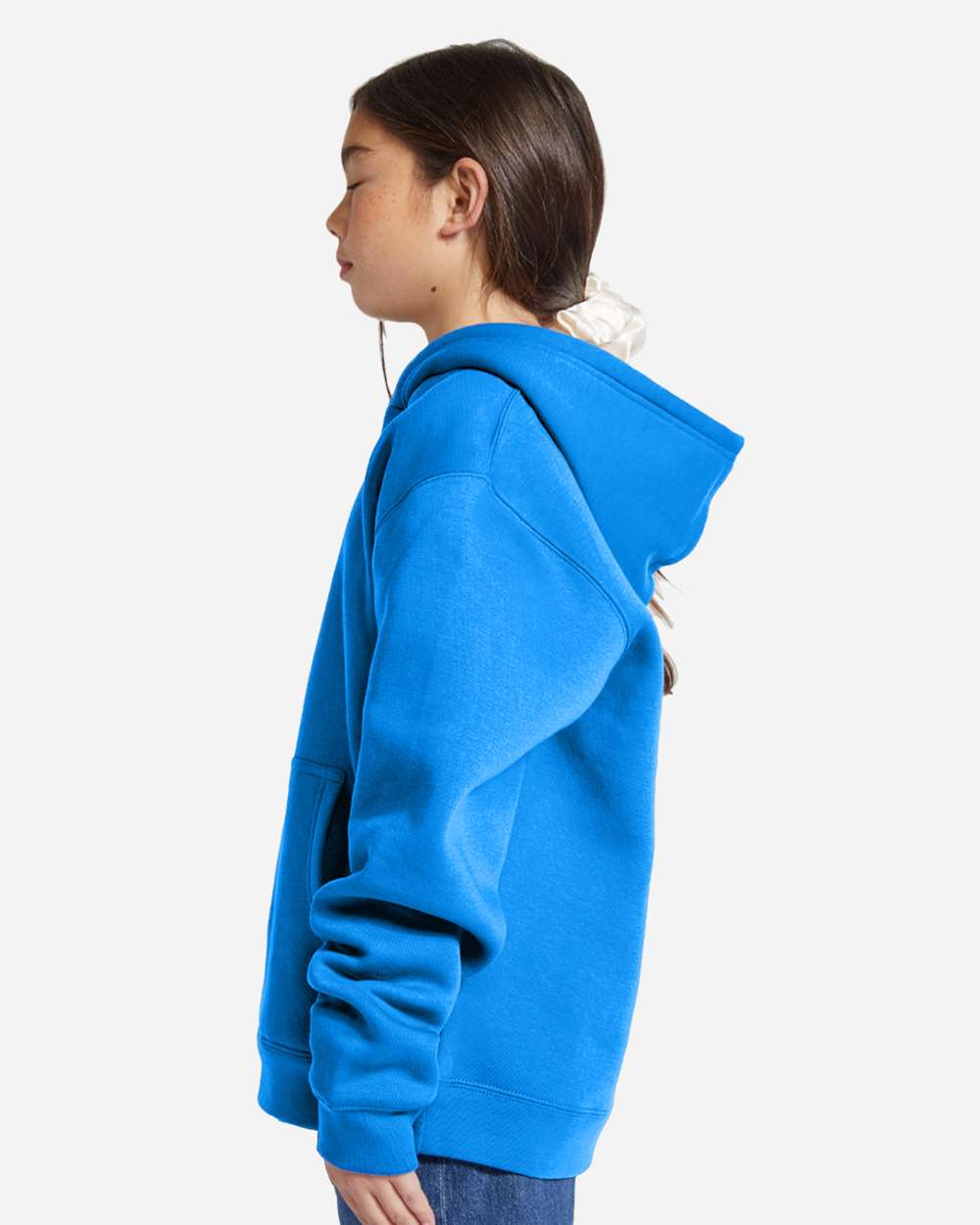 Youth Premium Pullover Hooded Sweatshirt - OnModelSide - B490C9752 - True Royal