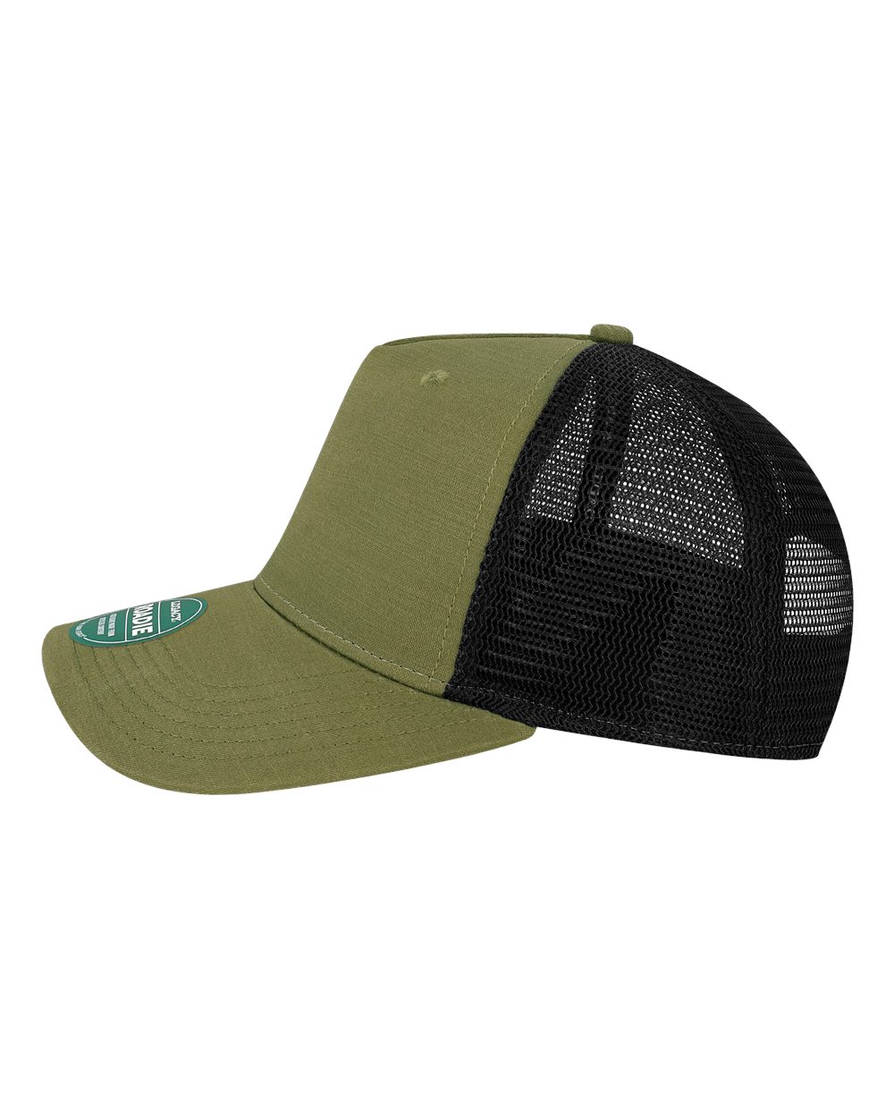 Five-Panel Trucker Cap - DirectSide - B93795540 - Olive Slub/ Black