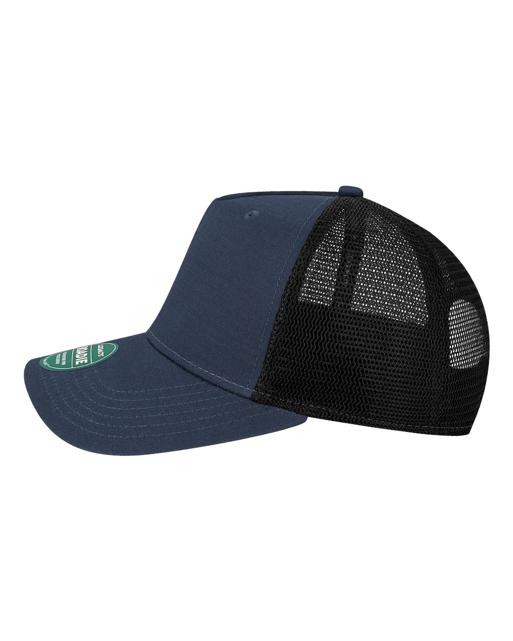 Five-Panel Trucker Cap - DirectSide - B93795650 - Navy Slub/ Black