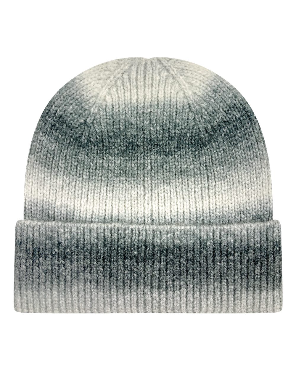 Tie-Dyed Ribbed Beanie - Front - B29095090 - Grey Marble
