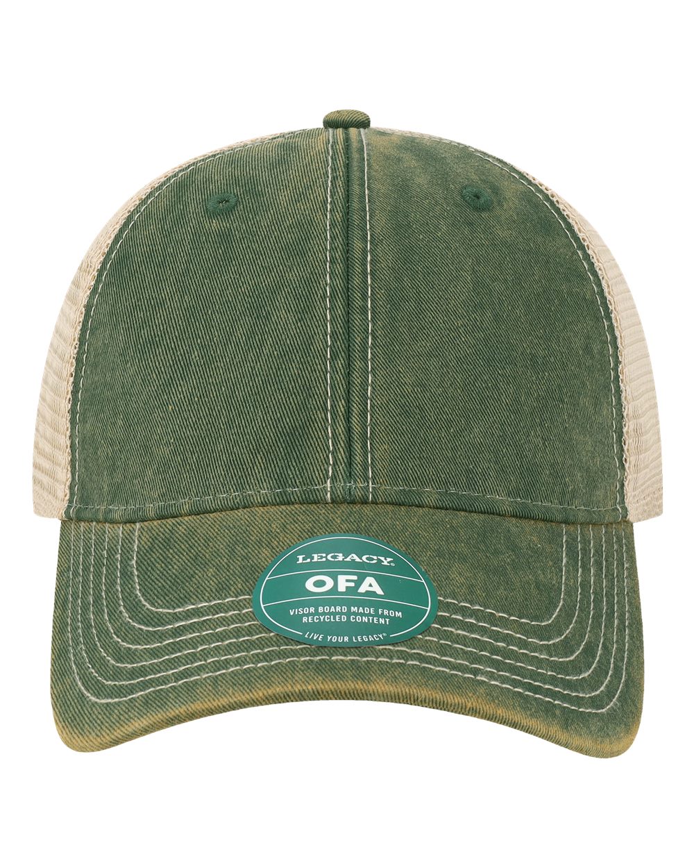 Old Favorite Trucker Cap - Front - B57295140 - Dark Green/ Khaki
