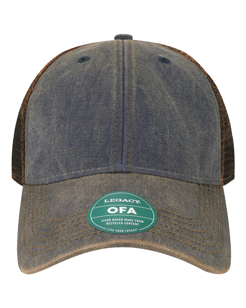 Old Favorite Trucker Cap - Front - B57295340 - Navy/ Brown