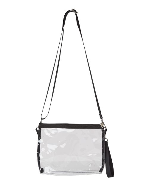 Classic Clear Stadium Purse/Handbag - Front - B00866500 - Black