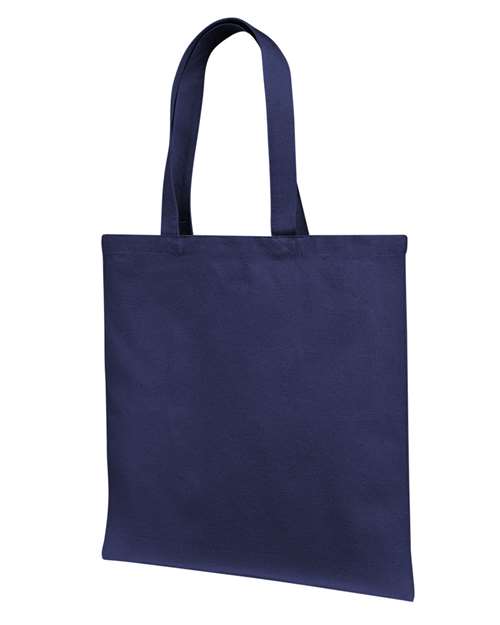 Cotton Canvas Tote Bag With Self Fabric Handles - Front - B65666650 - Navy