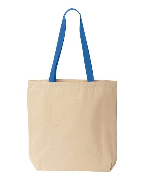 Natural Tote with Contrast-Color Handles - Back - B73066750 - Natural/ Royal