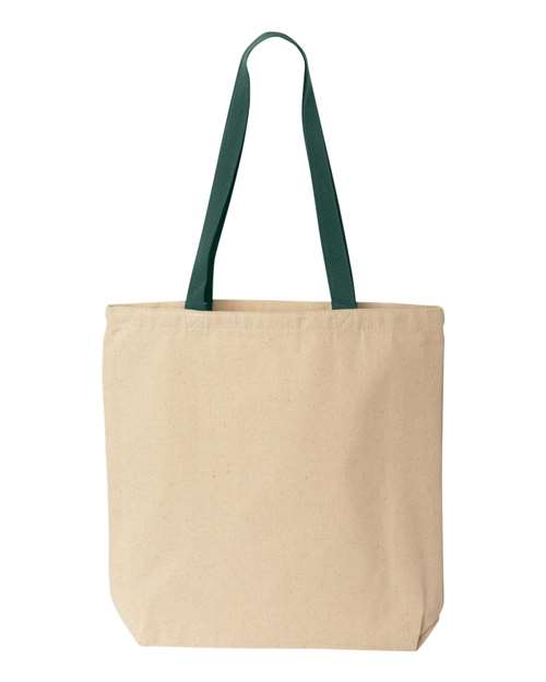 Natural Tote with Contrast-Color Handles - Front - B73066540 - Natural/ Forest