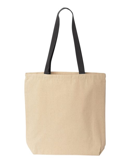 Natural Tote with Contrast-Color Handles - styleImage