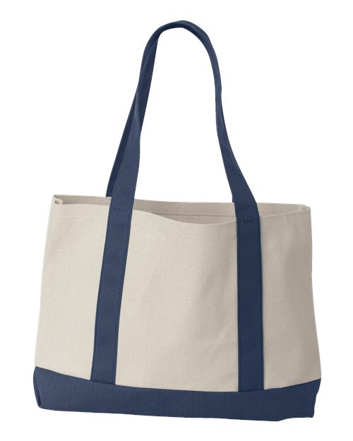 Leeward Boater Tote - Back - B71766650 - Natural/ Navy