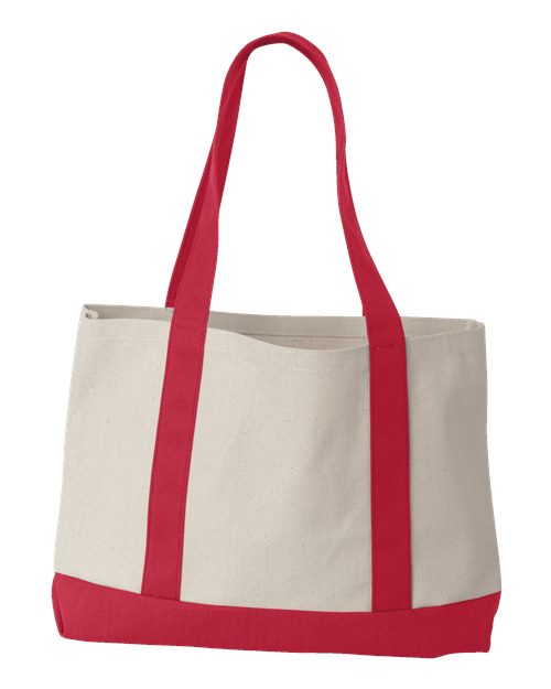 Leeward Boater Tote - Back - B71766700 - Natural/ Red